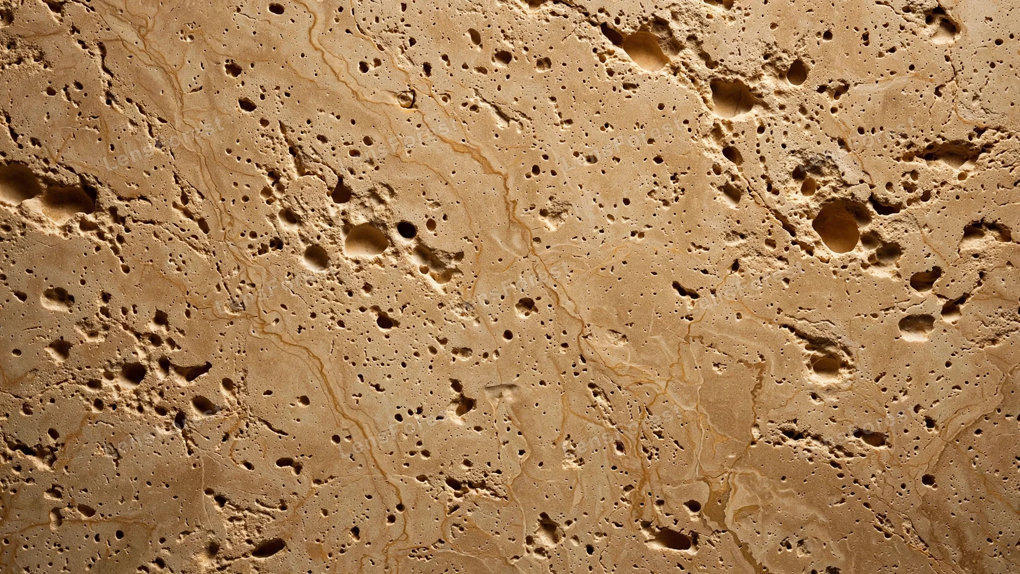 Full-frame beige travertine stone texture with natural pores, soft veins and a warm matte finish